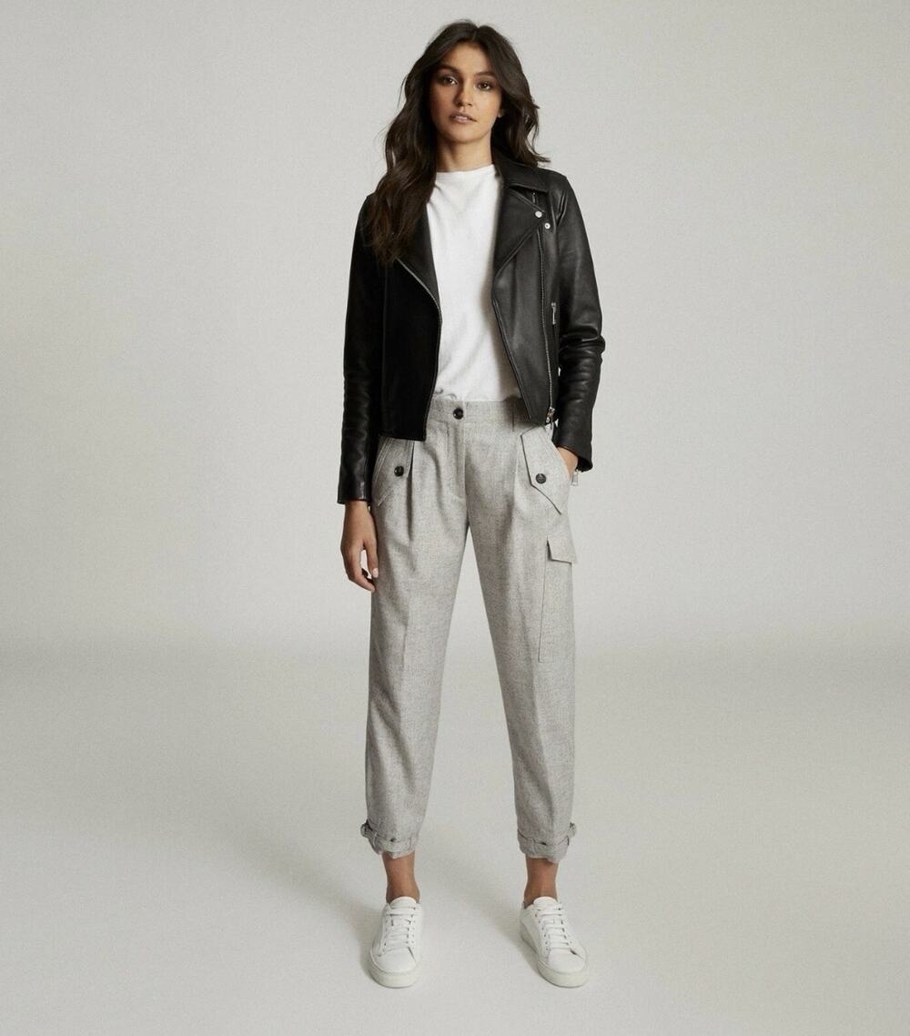 REISS Brianna Tailored Cargo Pants Women’s Size 4 Wool Blend Trousers